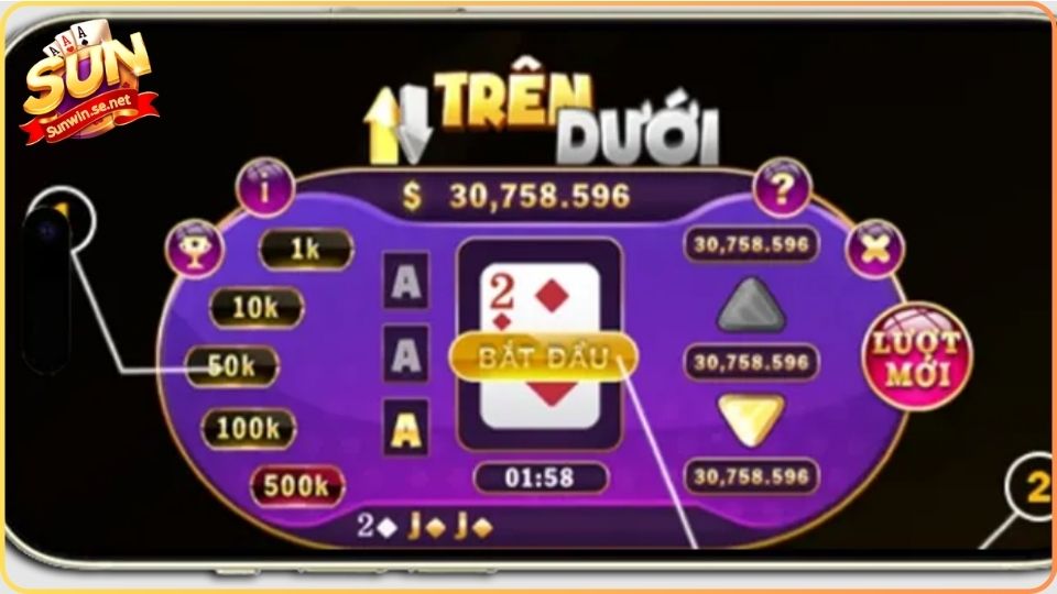 Luật chơi mini game trên dưới tại Sunwin đơn giản dễ hiểu