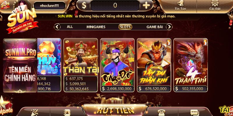 Chuyên mục slot được triển khai giao diện ấn tượng